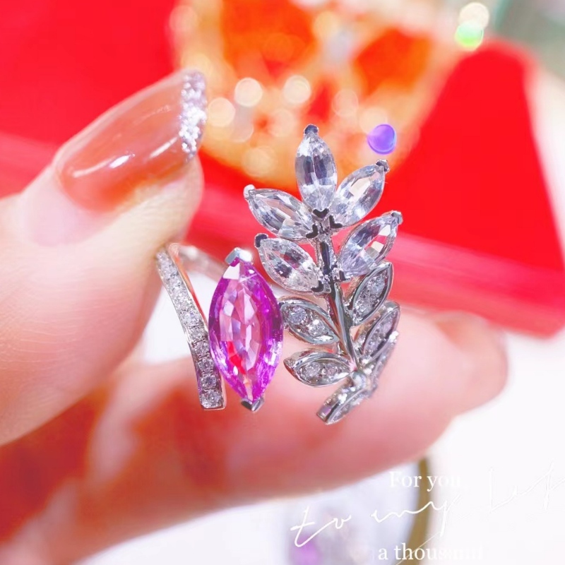 Tuochen sieraden 18k goudnieuwe stijl markies diamanten bladring