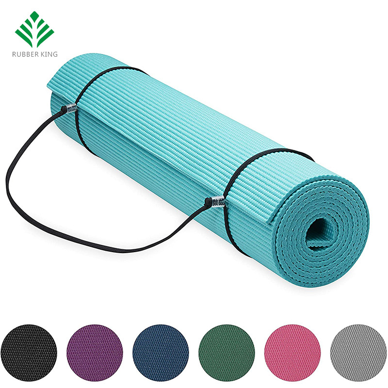 Premium yogamat met yogamat drager sling, groenblauw, 72 inchl x 24 inchw x 1/4 inch dik