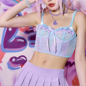 Kanten trim corset bovenkant kanten inzetstuk bustier met boogdetail