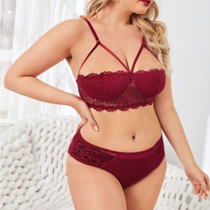 Comfortabele bloemen kanten kabelboom 2 stuks lingerie set sexy ondergoedset
