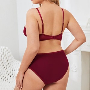 Comfortabele bloemen kanten kabelboom 2 stuks lingerie set sexy ondergoedset