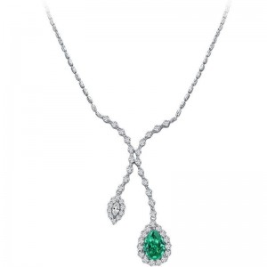 NIEUW S925 SILVER 10CT PA BLAUWE DROP-VLEIDE Mermaid ketting Hoge koolstofdiamant voor meisjes
