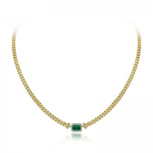 2022 NIEUW 1CT Gecultiveerd Emerald hanger 925 Zilver verstelbare eenvoudige ketting