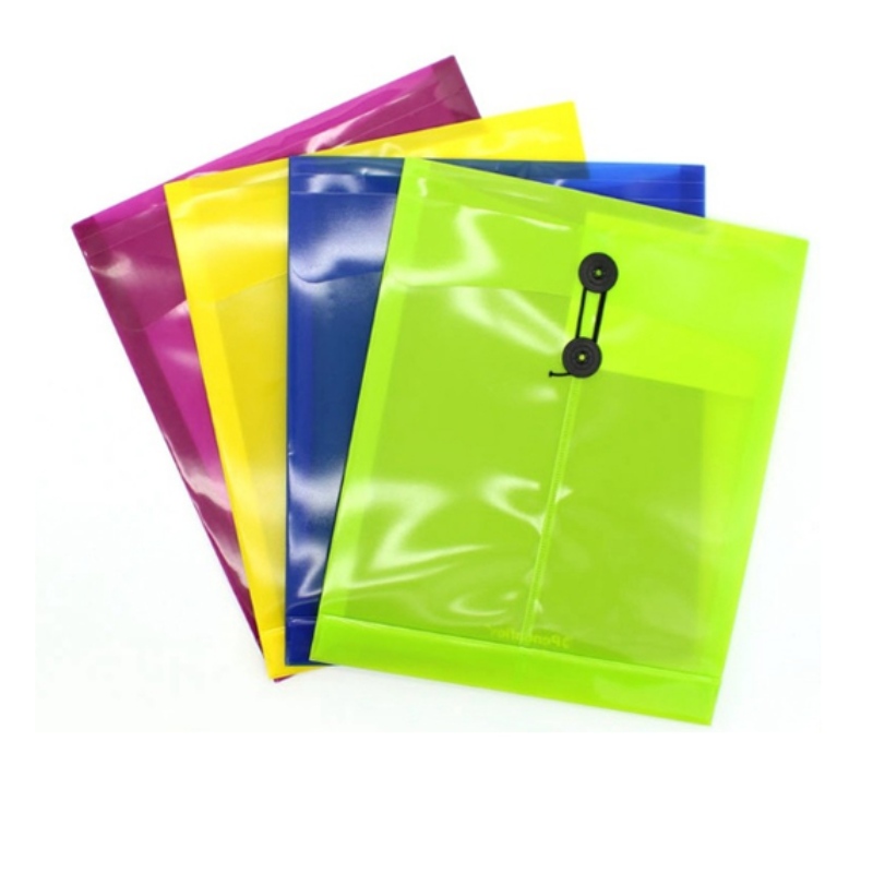 A4 maat PP Plastic knop Documenttas voor school en kantoor