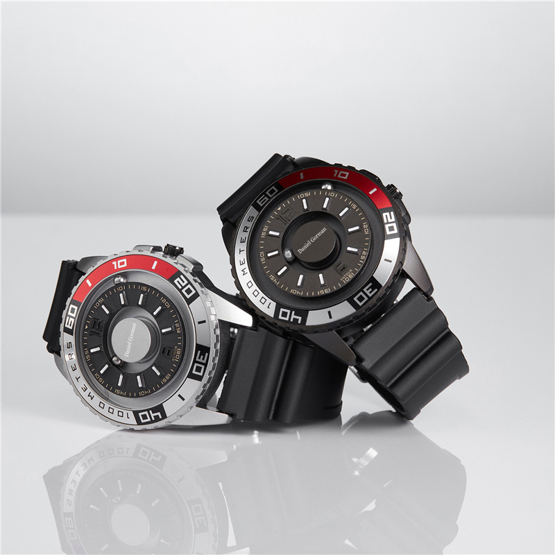 Daniel Gorman Go15 Magnetic Bead Men's Watch's Watch Personaliseerde Creative Sports Watch Cool Borderless Fashion Design Roestvrijstalen riem waterdichte horloge