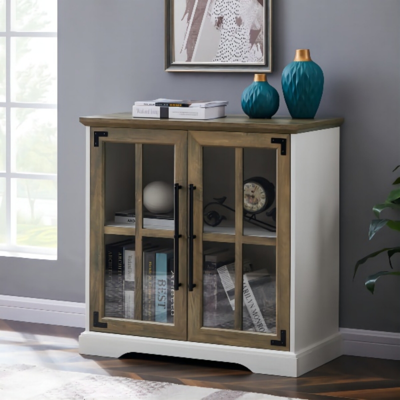 Keuken Dineren Woonbord bijbnaar buffet opbergkast, 32 inch, 2 deuren dubbele plank, eigentijdse stijl