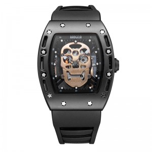 Fashion Skull Men Quartz Bekijk Baogela Creative Dial Watch voor mannen Clock Gold Life Waterproof Men Watches Sportstyle 1612