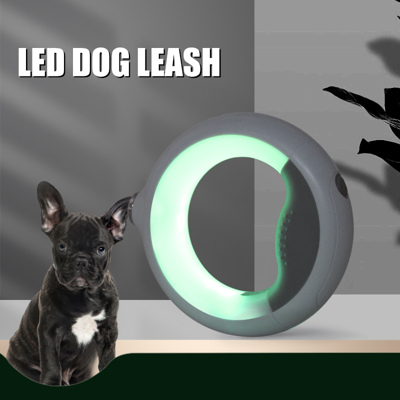 Wanged gratis zware reflecterende led honden riem ingebouwde kaktas compartiment wandelriem 360 handsvrije antislipgreep voor kleine medium&grote honden