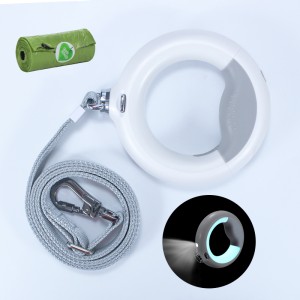 Wanged gratis zware reflecterende led honden riem ingebouwde kaktas compartiment wandelriem 360 handsvrije antislipgreep voor kleine medium&grote honden