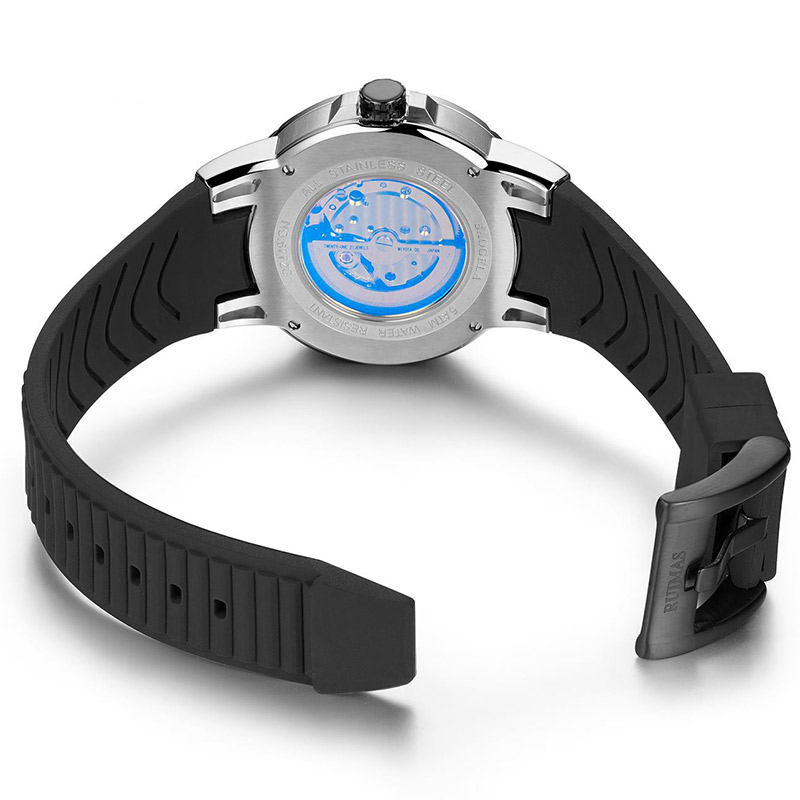 Baogela New Top Brand Luxury Men \\ 's horloges skelet automatisch mechanisch horloge voor mannen waterdichte polshorloge 6772 zwart