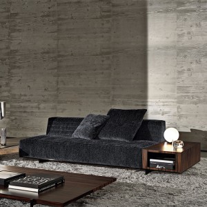 Italiaanse Minotti Modern Black Cotton and Linen Sofa Fabric Sectional Set Furniture