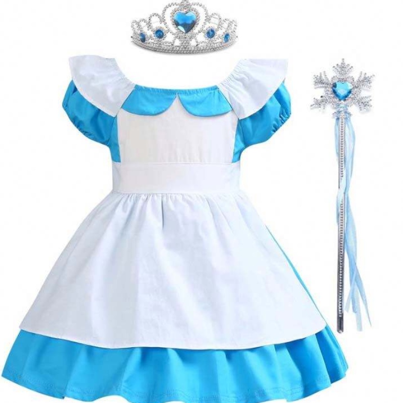 Kinderkostuums Kleding Sneeuwwitje Alice Infant 100% katoen 2-6 jaar babymeisje Riem Jurk Kids Girl Princess Dresses DGHC-029