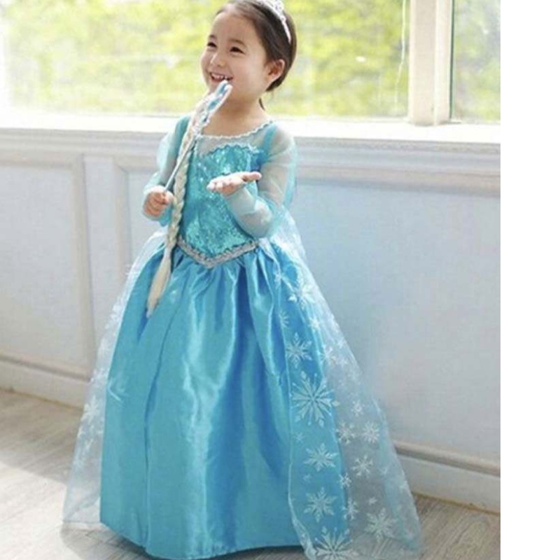 Children 's kerst verjaardagsfeestje prinses cosplay ellsa 2 meisjesjurk dghc-002