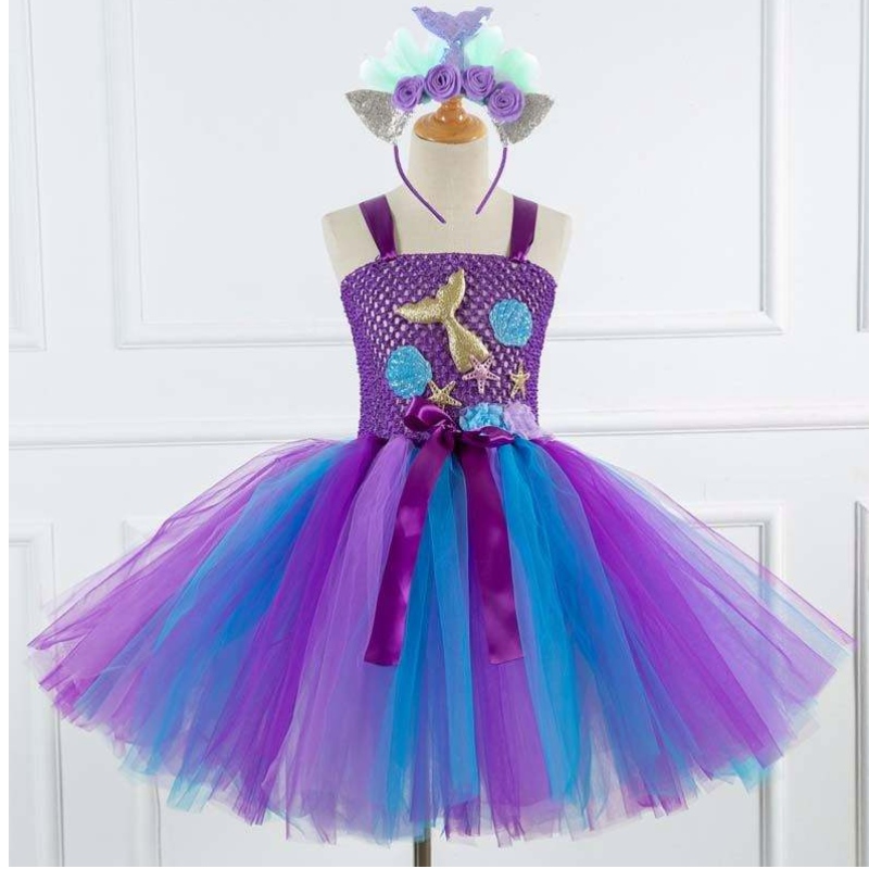 2022 Kinderen Halloween Cosplay Kinderkostuumkleding Tutu Little Mermaid-kostuum HCMM-017