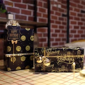 Inpakpapier bedrukt weefselpapier voor borthday aangepast logo gedrukt 60G/70g/80g/90g/100g inpakpapier Geschenkpakket Multicolor cadeaubrak Zwart Wikkelpapier