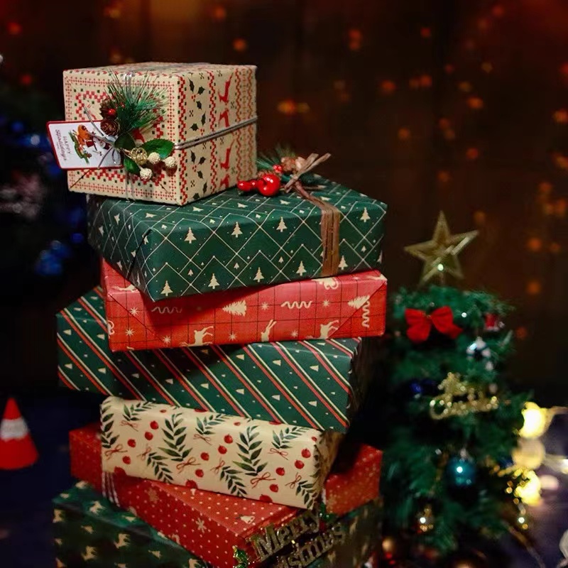 Inpak papier bedrukt tissuepapier voor verjaardag aangepast logo gedrukt 60G/70g/80g/90g/100g inpakpapier cadeau pakket multicolor cadeaubon chirstmas wikkel papier kraft papier