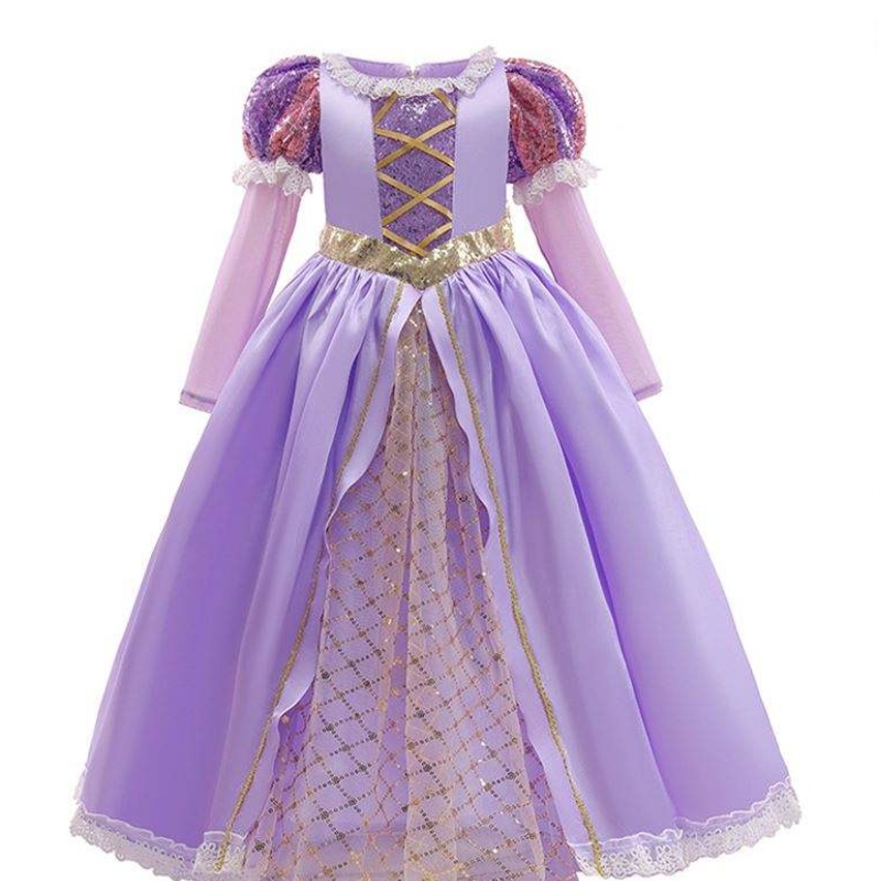 Baige Amazon Hot Sale Kinderjurken Cosplay kostuums Halloween Sophia Rapunzel Jurk Princess Long Party Dress