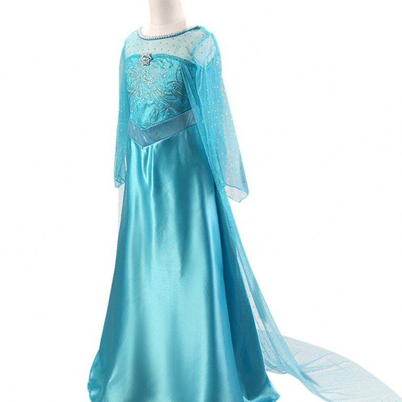 2021 Elsa 2 Halloween -rok Girls Jurk Tailing Gedrukte paillin Princess Children \\'s Dress Bxlstw