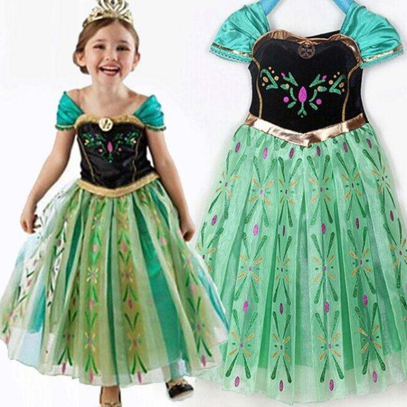 Elegant sexy meisje strakke mini -jurk dissy mini japon prinses Anna Elsa feestkleding bxlsxb