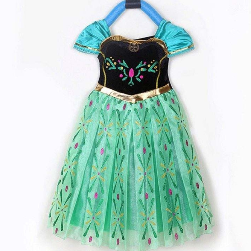 Elegant sexy meisje strakke mini -jurk dissy mini japon prinses Anna Elsa feestkleding bxlsxb