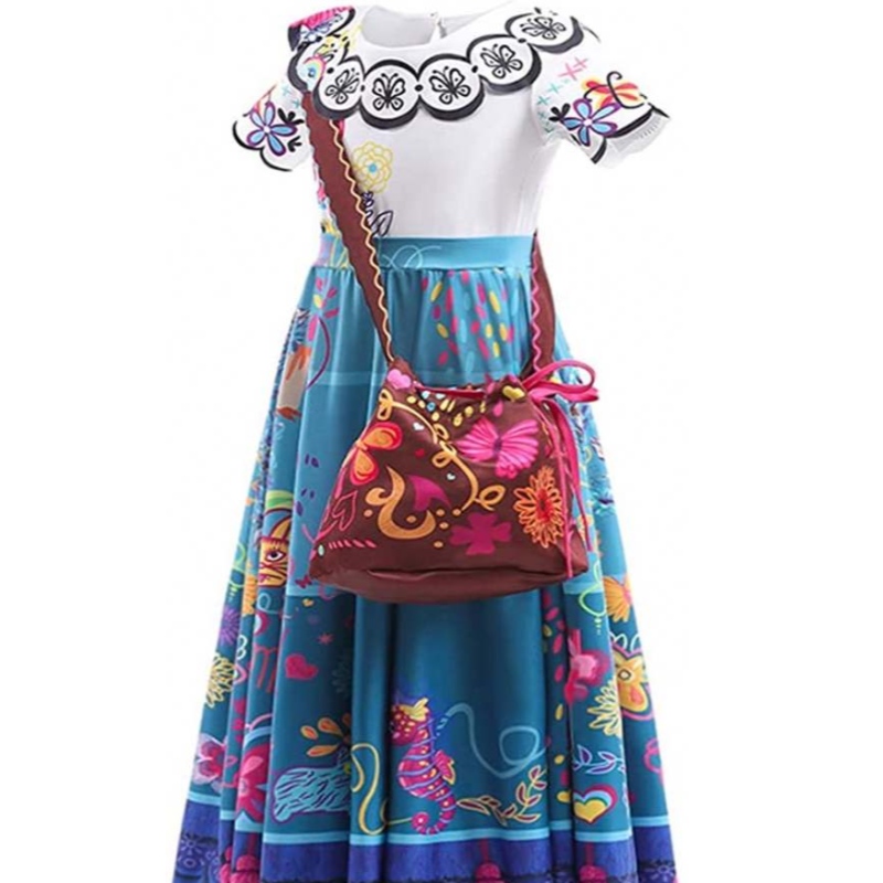 Ncanto Mirabel kostuumjurk voor meisjes cosplay Isabela Madrigal Princess Halloween verkleed met bril