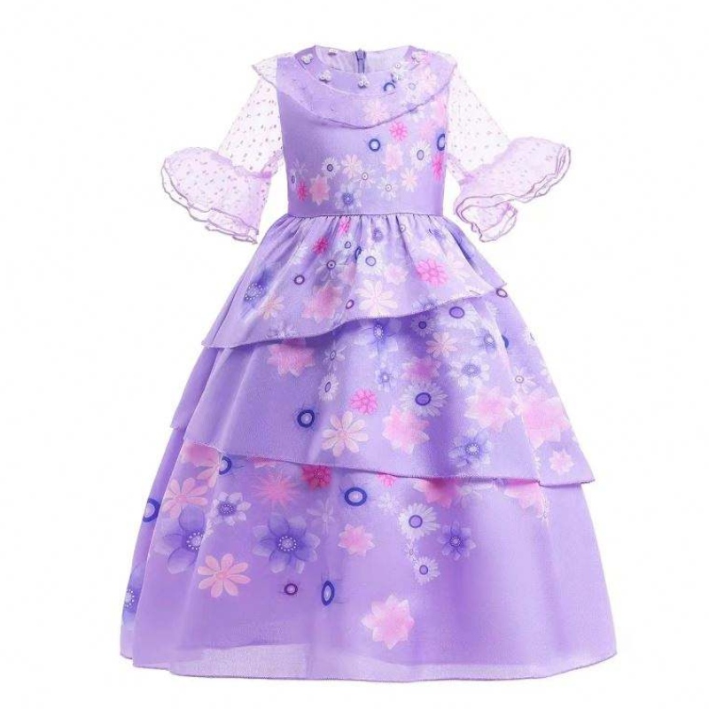 Anime encanto cosplay isabella paarse jurk meisjes prinses kostuum kinderen chique jurk