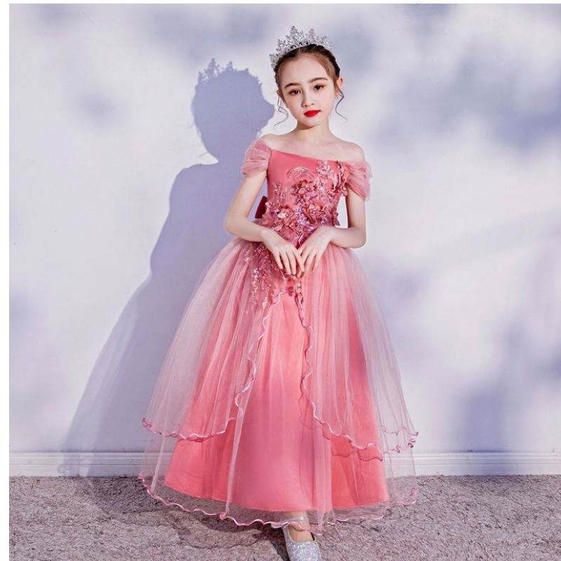 Baby-japon van hoge kwaliteit Boutique Girl \\ 's Gegroeide jurk Western Style for Kids Evening Party Girl Dress LP-213