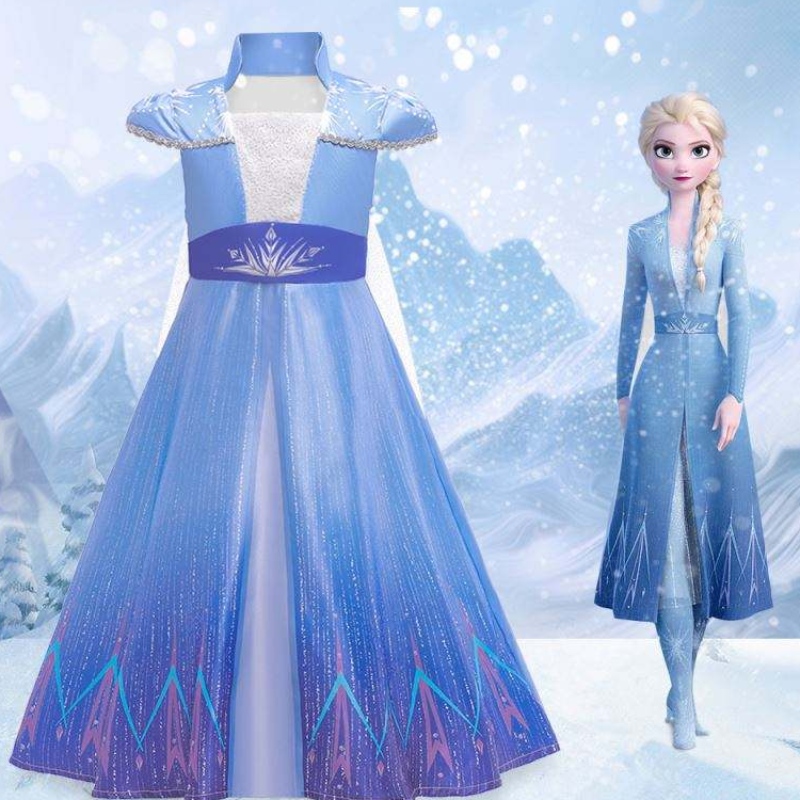 Nieuwe prinses Elsa Anne Cosplay Dresses Girls TV Movie Costumes Halloween Party Dessen BX1709