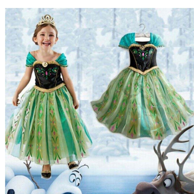 Elsa groothandel klein meisje feest draagt ​​cosplay kleding disny prinses jurk bxlsxb