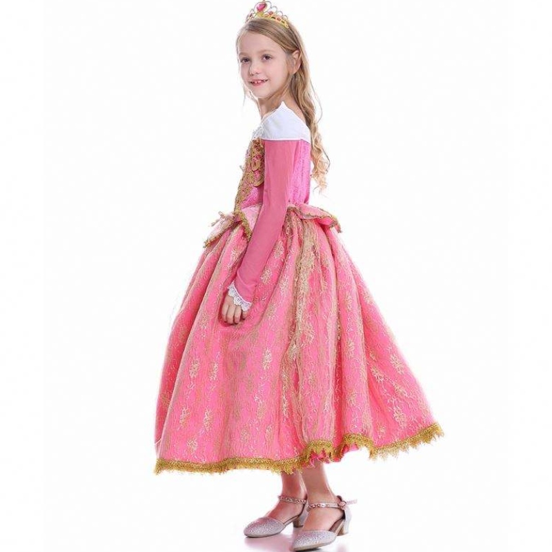 Baige 2021 Nieuwe meisjes cosplay Elsa Dresses Kids Frocks kleding Polyester Patroon Anna Princess Party Dress