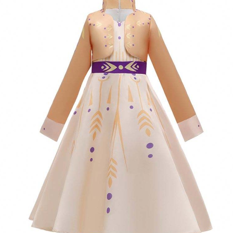 Prinses Elsa Winter Jurk Girls Lange Mouw Frozen2 Halloween Kostuum Kinderen Rapunzel Tiana Mulan Cosplay