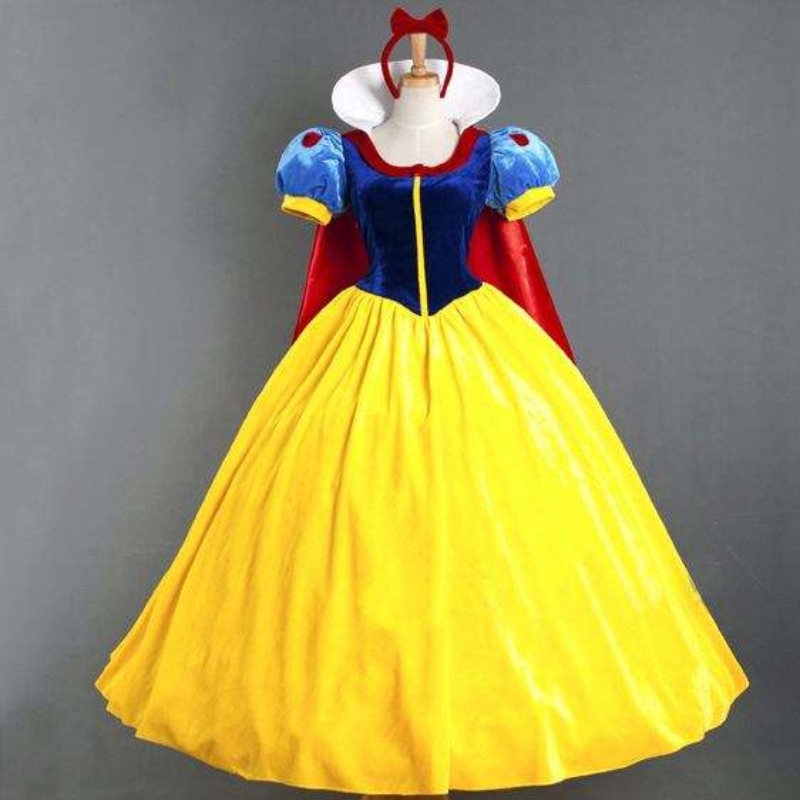 Volwassen cosplay jurk sneeuwwitte meisje prinsesjurk vrouwen