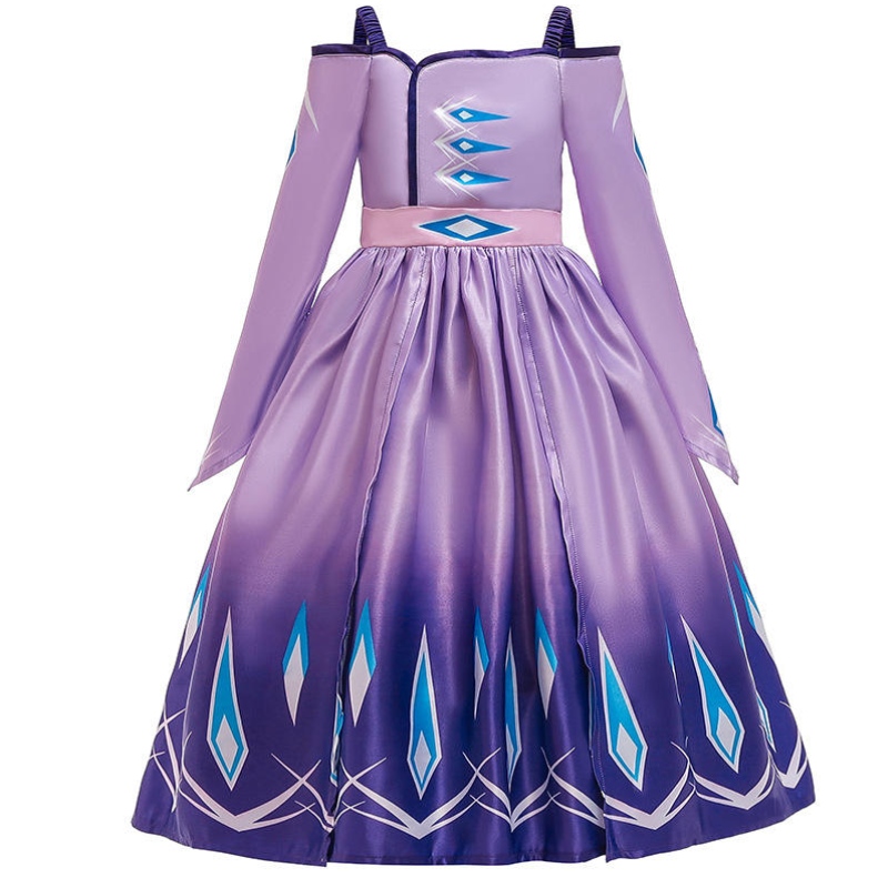 Nieuwe prinses Anna Elsa -jurk voor kinderen 2 verjaardagsfeestjurken voor babymeisjes prinses
