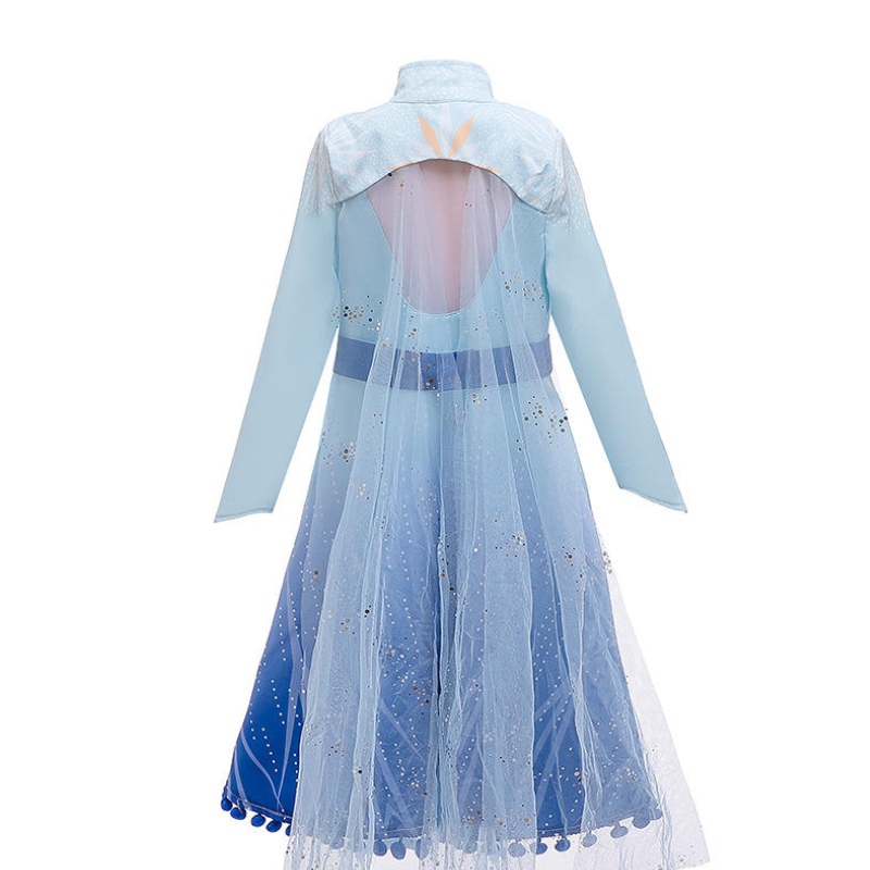 Nieuwe prinses Anna Elsa -jurk voor kinderen 2 verjaardagsfeestjurken voor babymeisjes prinses