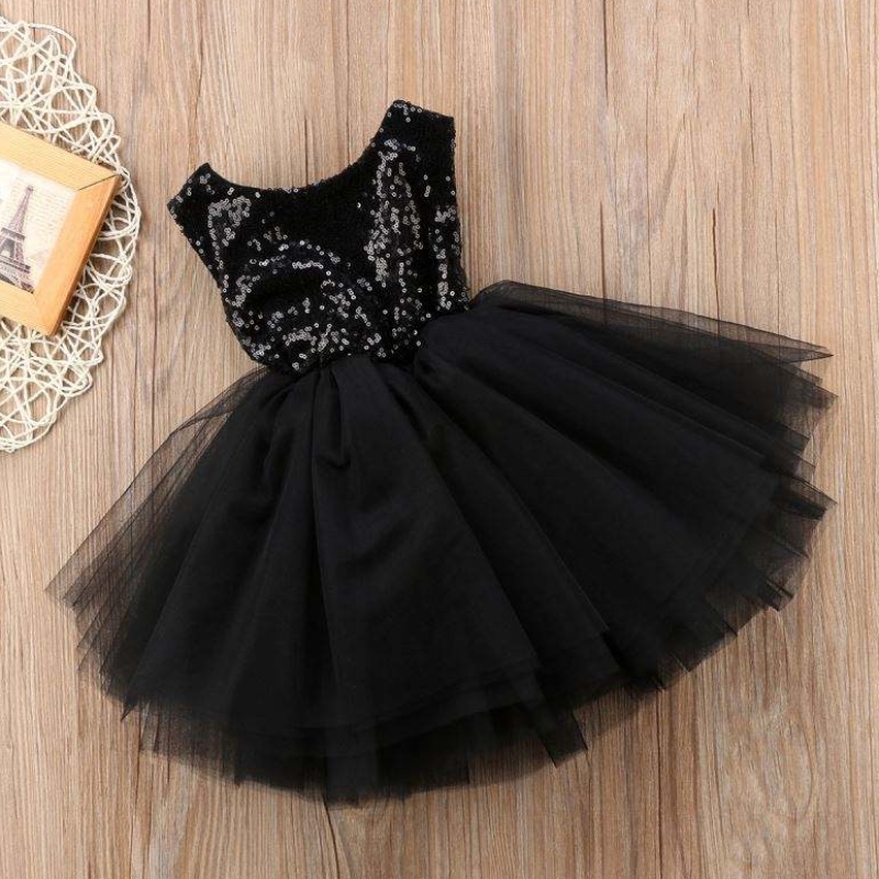 Hete verkoopkinderen kleding Puffy Princess Rok pailletten baby bloemenmeisje backless tutu jurk