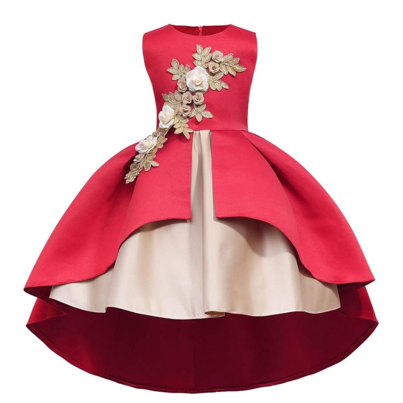 Groothandel mouwloze prinsesjurken boog kanten prinses cake kleren voor kinderen kinderen bloemenmeisjesjurken
