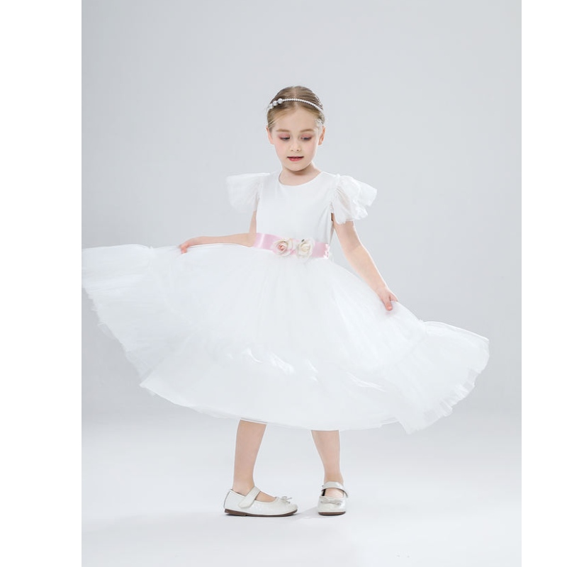 Bloemenmeisjesjurk kinderen bruidsmeisje trouwjurken voor kinderen roze tule jurken meisjes boetiek feestje slijtage elegante jurken