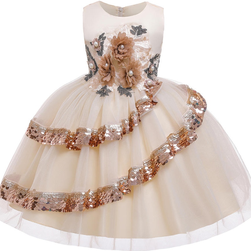 2022 Zomer babymeisje jurk elegante meisjes jurken jurken kinderen kleding bloem prinses bruiloft avondfeestje jurk