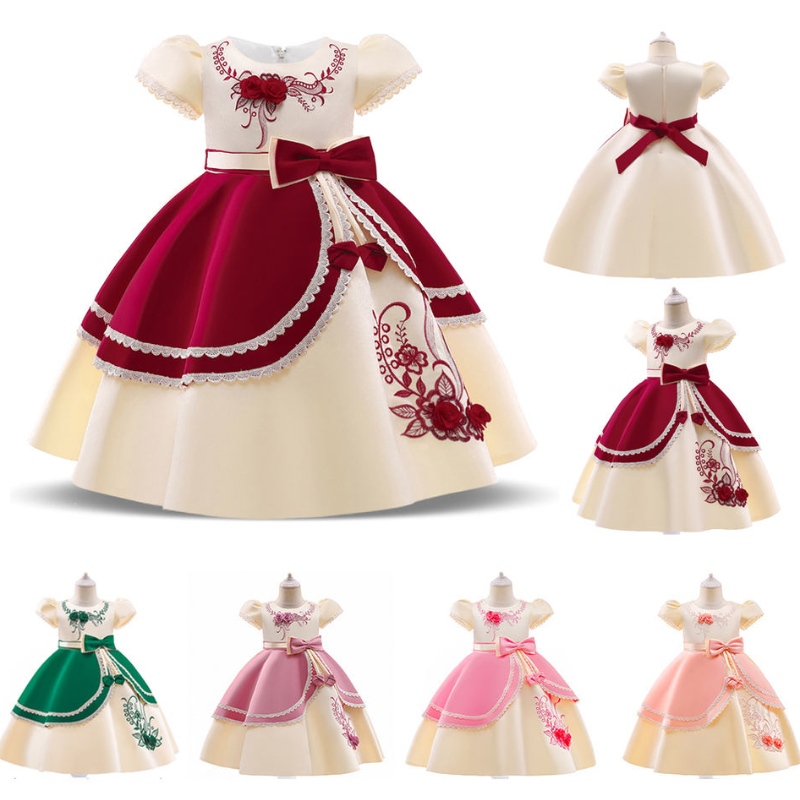 2022 formele kinderen vintage borduurwerk voor meisjeskinderen kostuum prom feest prinses jurken meisjes avondvestido
