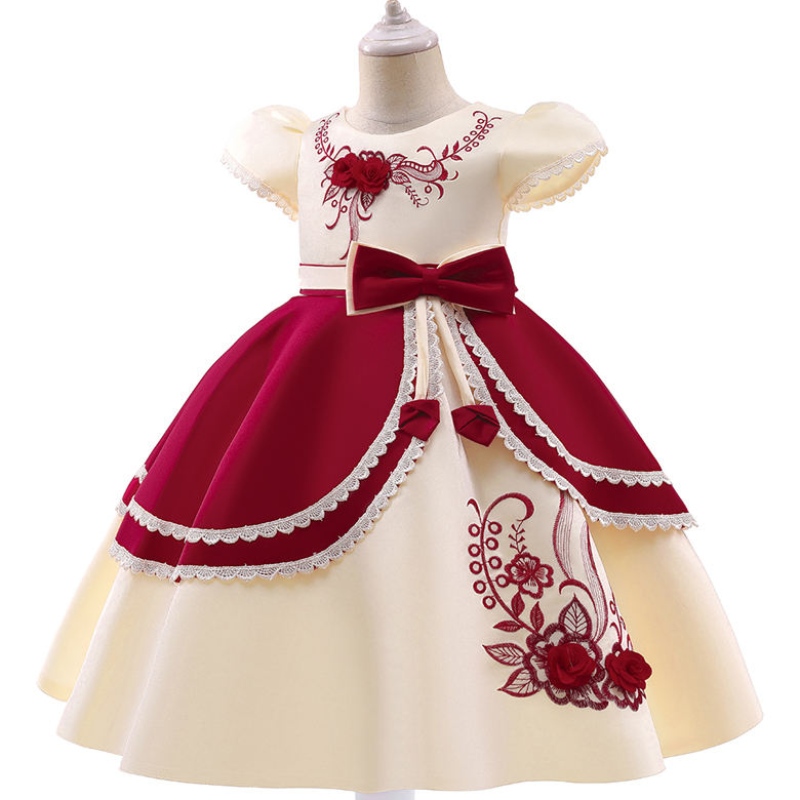 2022 formele kinderen vintage borduurwerk voor meisjeskinderen kostuum prom feest prinses jurken meisjes avondvestido
