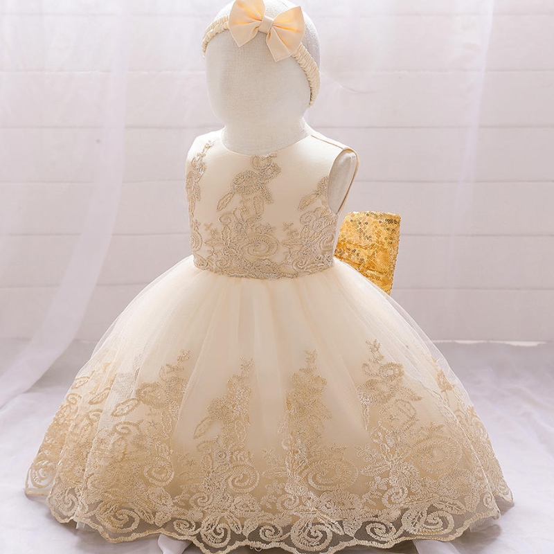 Zomer pailletten grote boog babymeisje jurk 1e eerste verjaardagsfeestje trouwjurk voor meisje prinses avondjurken jurken jurken kleren