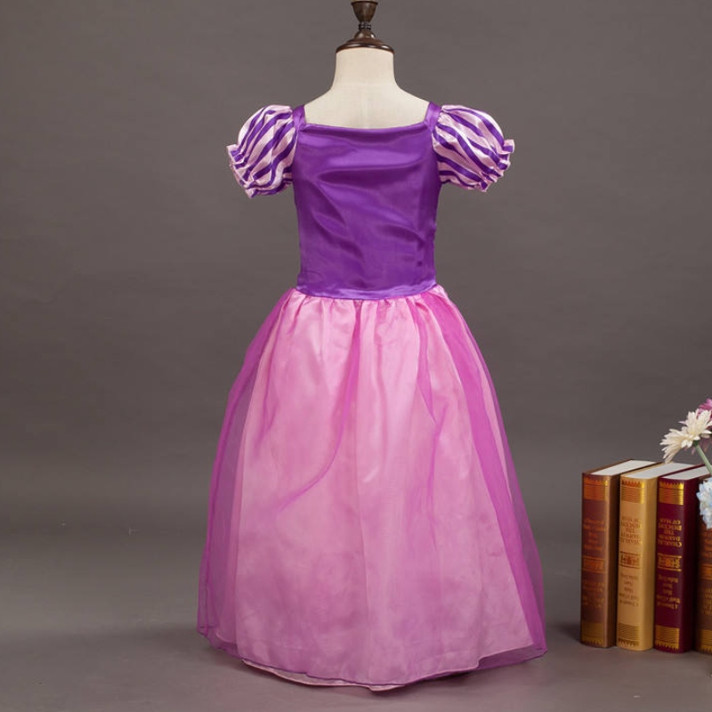Meisjes rapunzel prinses cosplay jurken feest cadeau mesh bal jurk verjaardag film kostuum