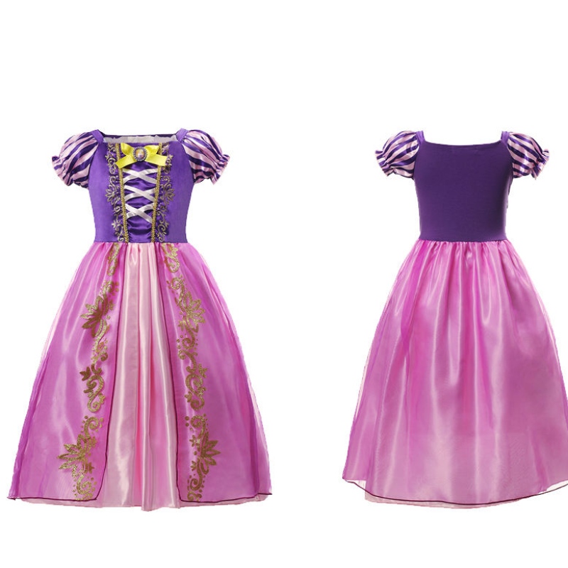 Meisjes rapunzel prinses cosplay jurken feest cadeau mesh bal jurk verjaardag film kostuum