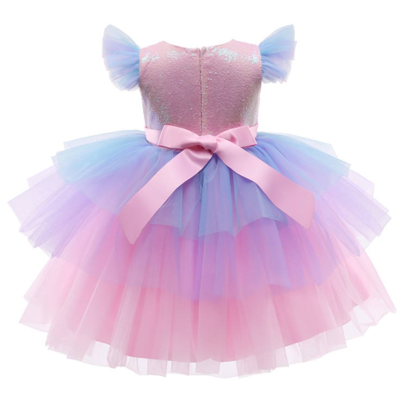 Meisjes formele prinsesjurk kinderen kanten tule regenboog elegante avondfeest taart tutu prom jurk kinderen bruiloft communion Kostuum