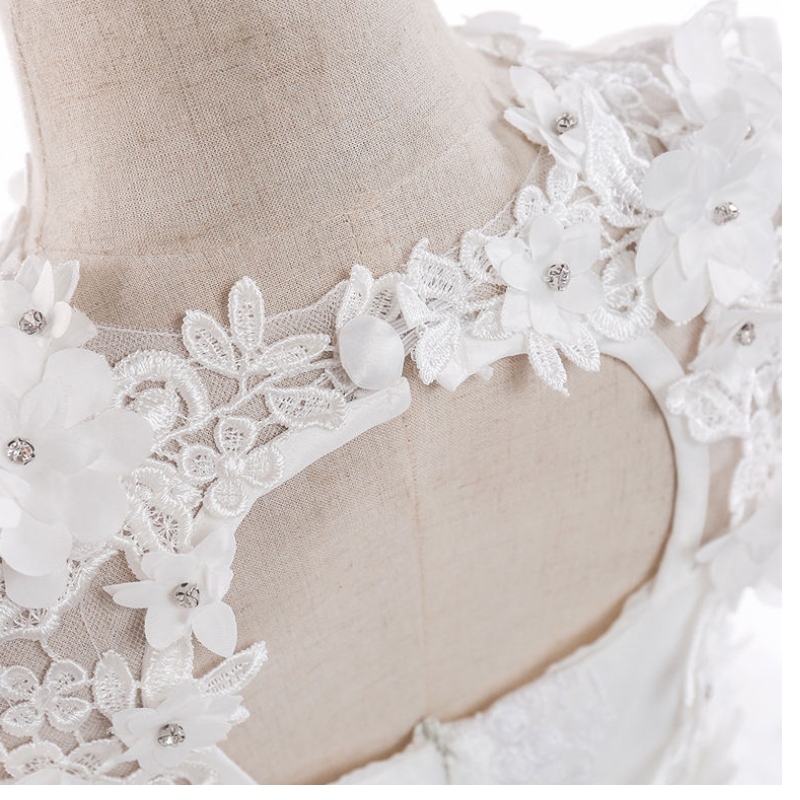 2022 Girl Feestjurk Elegant witte bruidsmeisje Princess Kinderjurken voor meisjes kleding kinderen trouwjurk 10 12 jaar