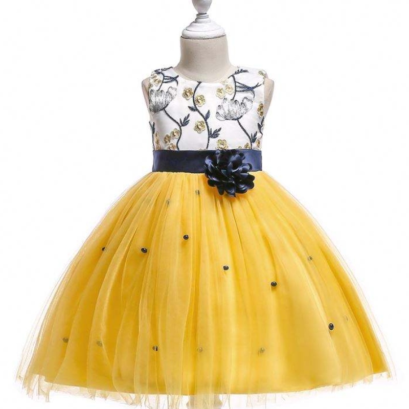 Baby Girl Summer Katoen Mouwloze kerstbloemjurken Kids Princess Party Dress L5022