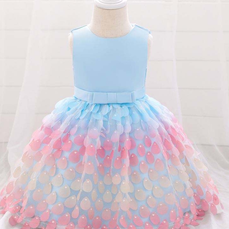 Baige Amazon topverkoop zeemeermin pailletten babyjurk prinses meisjes feest verjaardagsjurken een stuk meisjes feestjurken