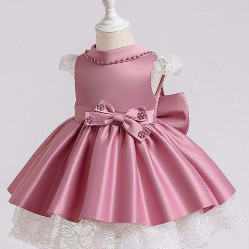 Baigenieuwste ontwerpen Baby Girl Party Dress Flower Girl Lafsed Princess Dress Christmas Baby Girl Dress XZ003