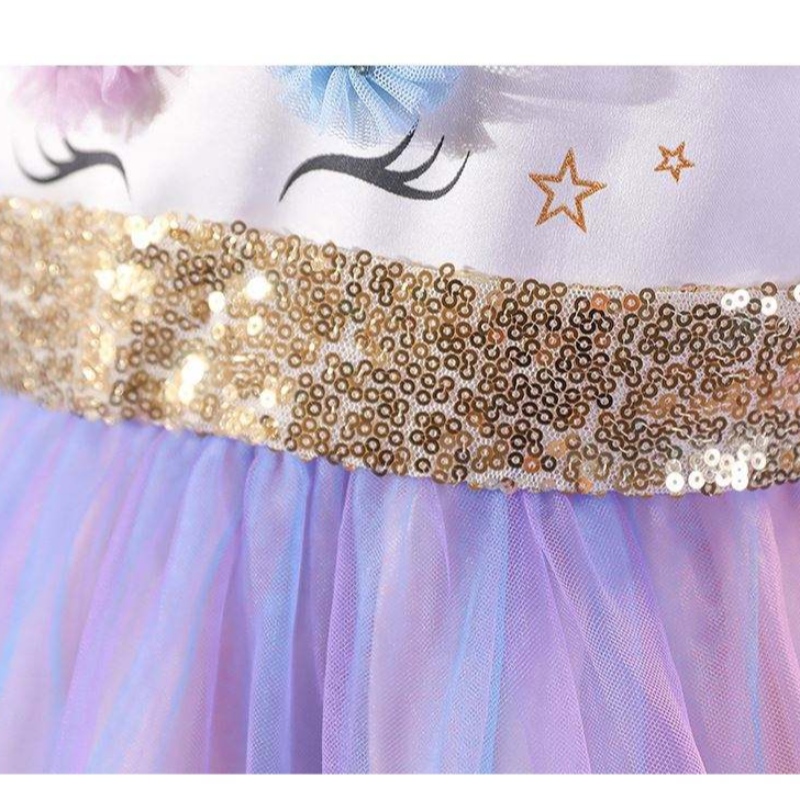 Baige unicorn tutu feestjurk eenhoorn jurk meisje prinses jurken kostuum
