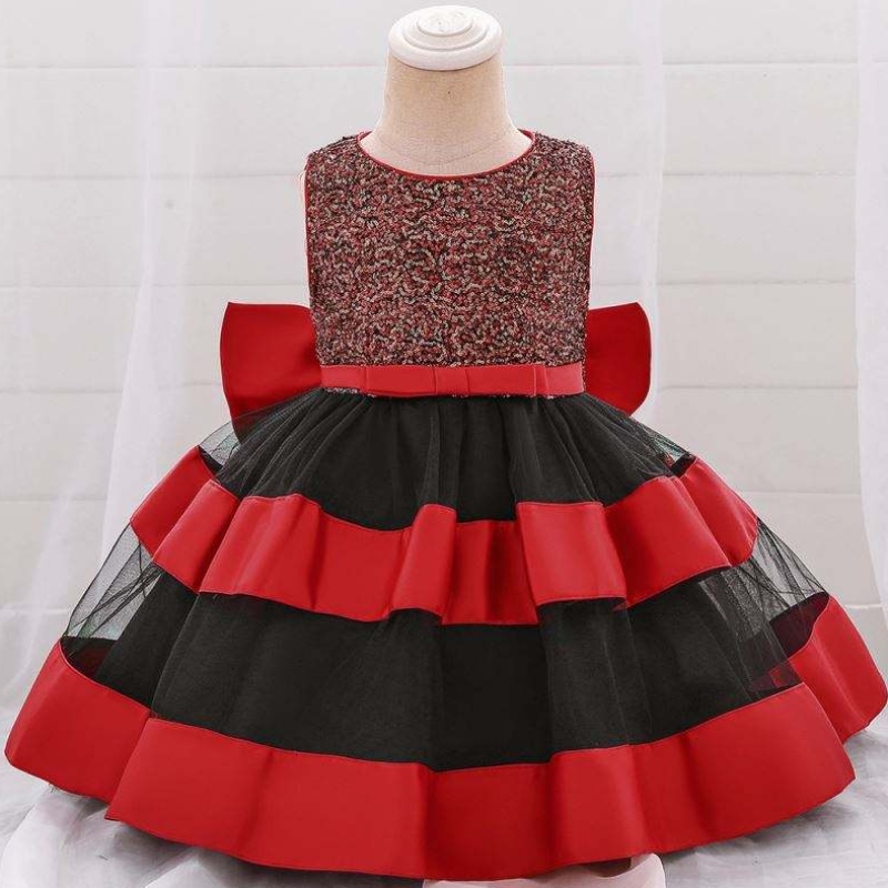 Kinderkleding van hoge kwaliteit kinderen Krasontwerp Kostuums Baby Girl Doop Dress L1919XZ